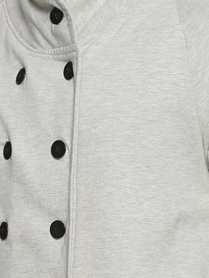 grey solid double breasted casual jacket - 16519228 - Standard Image - 4