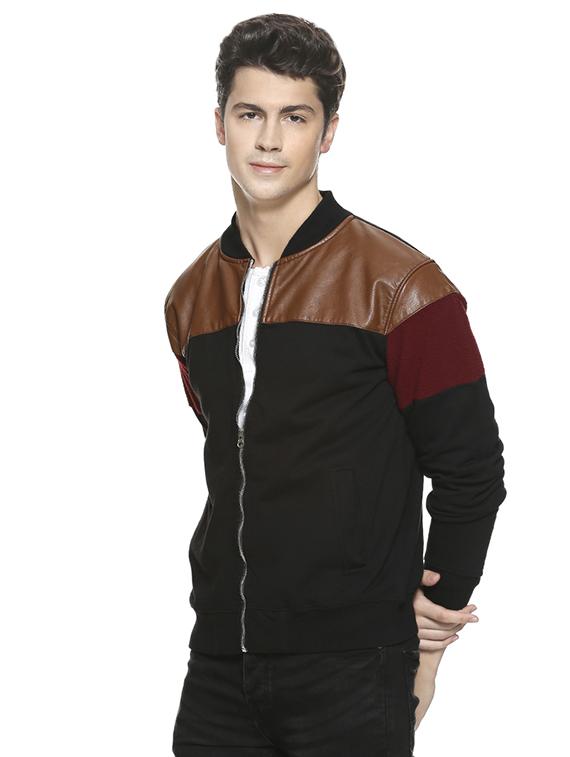 black color block bomber jacket - 16519241 - Zoom Image - 2