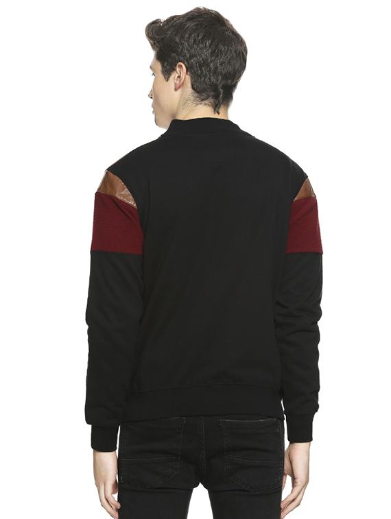 black color block bomber jacket - 16519241 - Zoom Image - 3