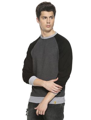 grey color block raglan sweatshirt - 16519258 - Standard Image - 2