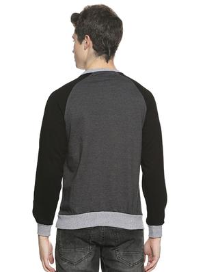 grey color block raglan sweatshirt - 16519258 - Standard Image - 3