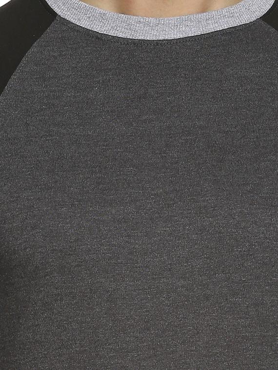 grey color block raglan sweatshirt - 16519258 - Zoom Image - 4