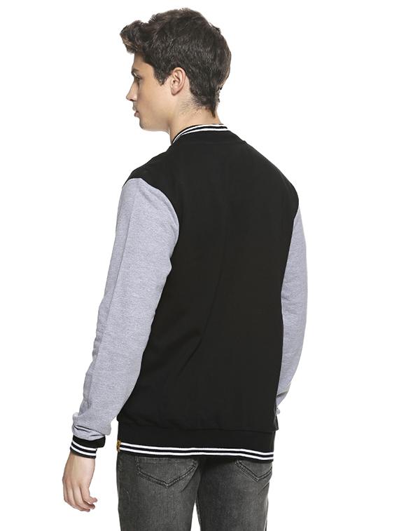 black color block bomber jacket - 16519264 - Zoom Image - 3