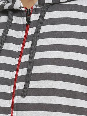 grey striped hooded sweatshirt - 16519270 - Standard Image - 4