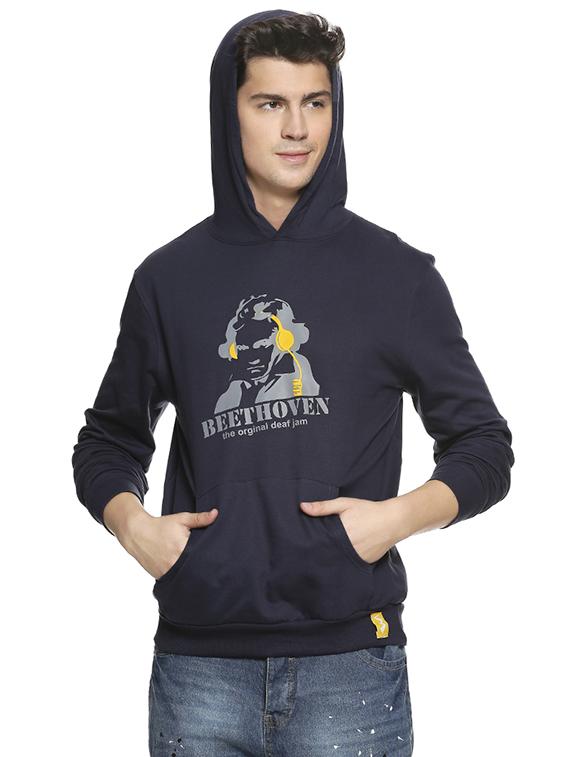 navy blue chest print sweatshirt - 16519272 - Zoom Image - 1