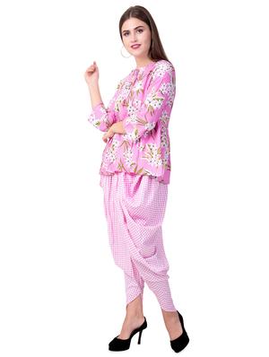 pink rayon flared kurti - 16519526 - Standard Image - 2