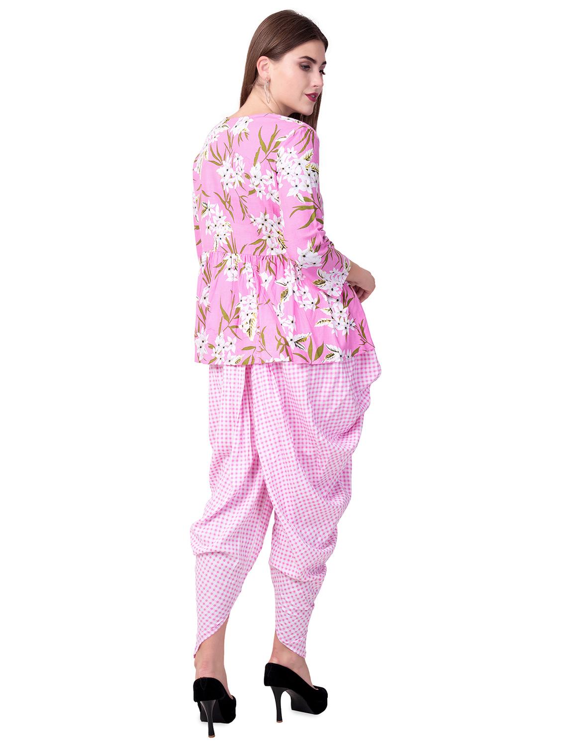 pink rayon flared kurti - 16519526 - Zoom Image - 3