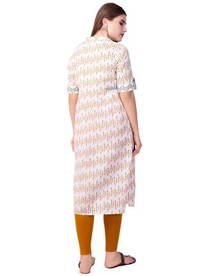 printed straight kurta - 16519567 - Standard Image - 3
