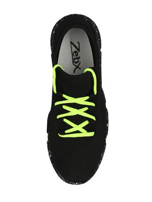 zebx black fabric sport shoes - 16519967 - Standard Image - 4