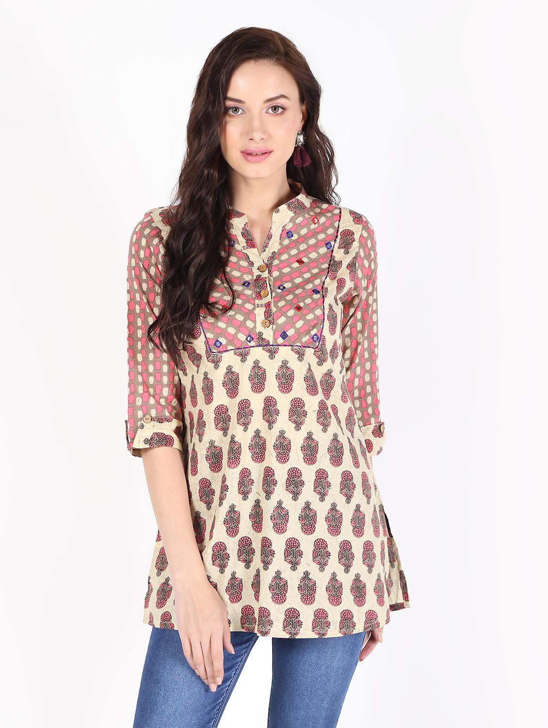 printed straight kurti - 16520024 - Zoom Image - 1