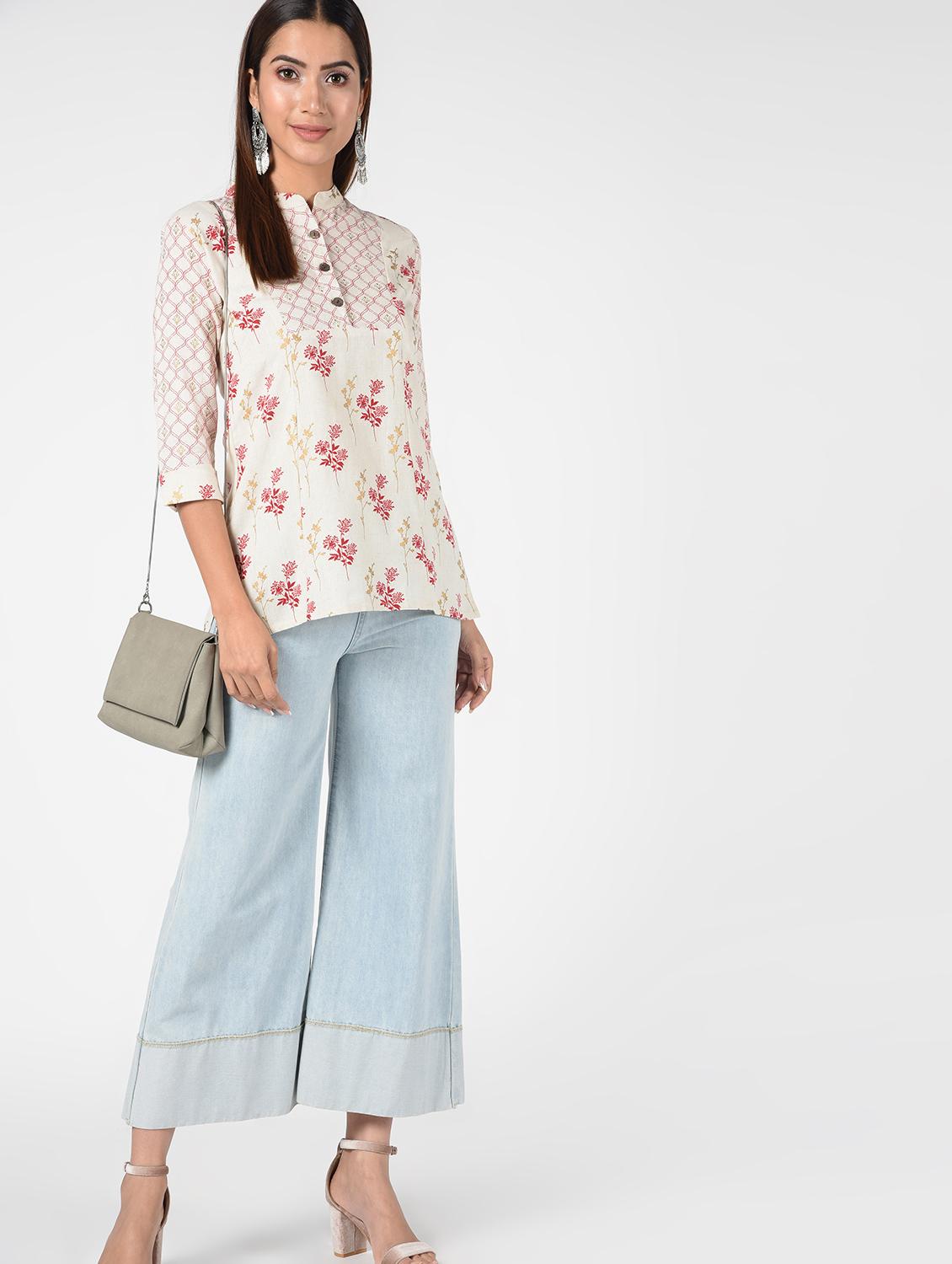 printed straight kurti - 16520041 - Zoom Image - 1