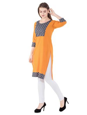 yoke design straight kurta - 16520090 - Standard Image - 2