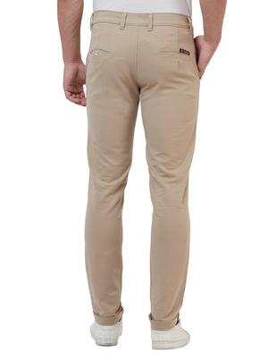 beige solid chinos - 16520095 - Standard Image - 3