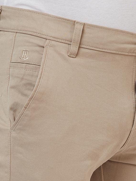 beige solid chinos - 16520095 - Zoom Image - 5