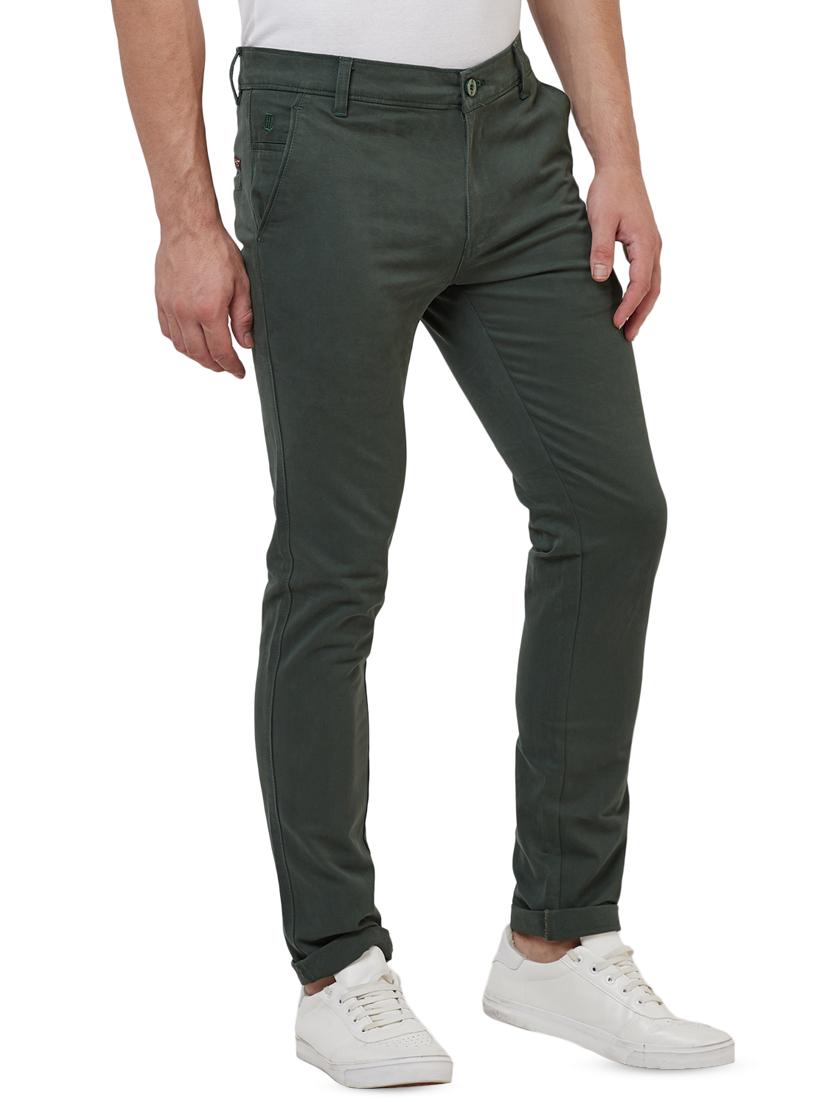 green solid chinos - 16520096 - Zoom Image - 2