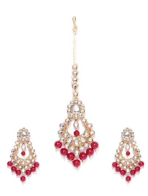 red brass maang teeka - 16520201 - Standard Image - 1