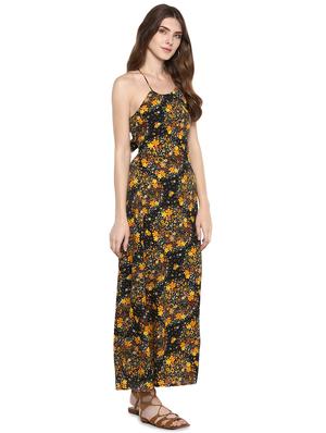 tie back halter neck floral maxi dress - 16520249 - Standard Image - 2