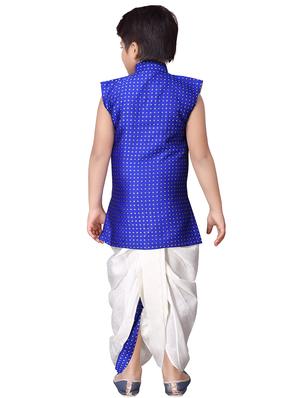 blue silk sherwani suit set - 16521350 - Standard Image - 3