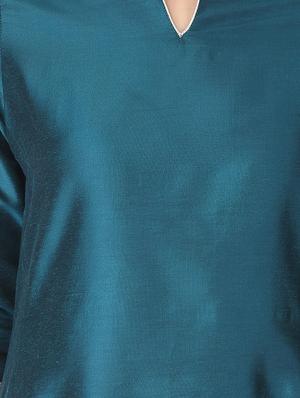 gota patti solid silk asymmetric kurta - 16521600 - Standard Image - 4