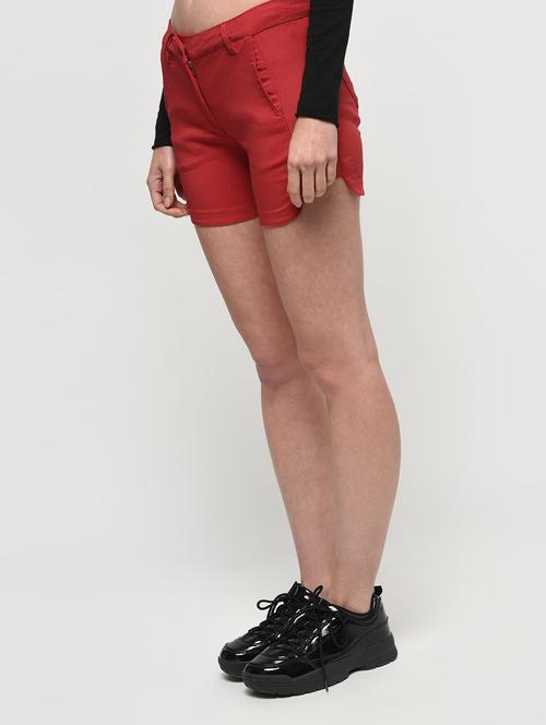 mid rise solid shorts - 16523839 - Very Small Image - 1