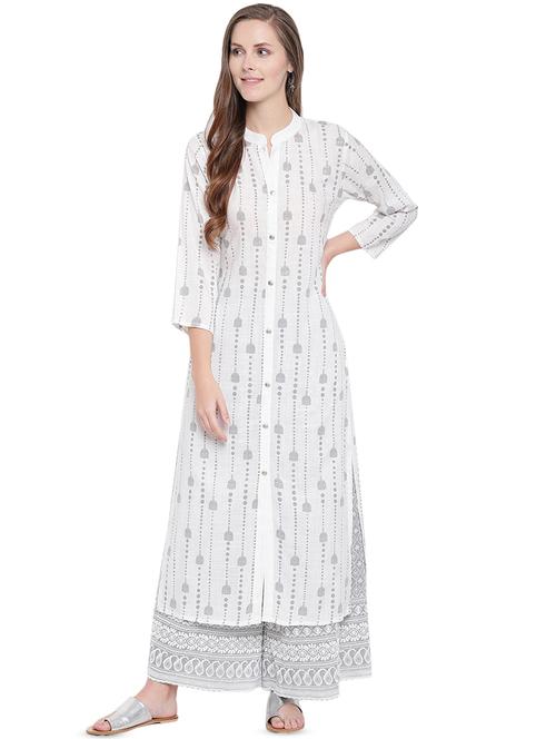 embroidered kurta palazzo set - 16523927 - Standard Image - 1