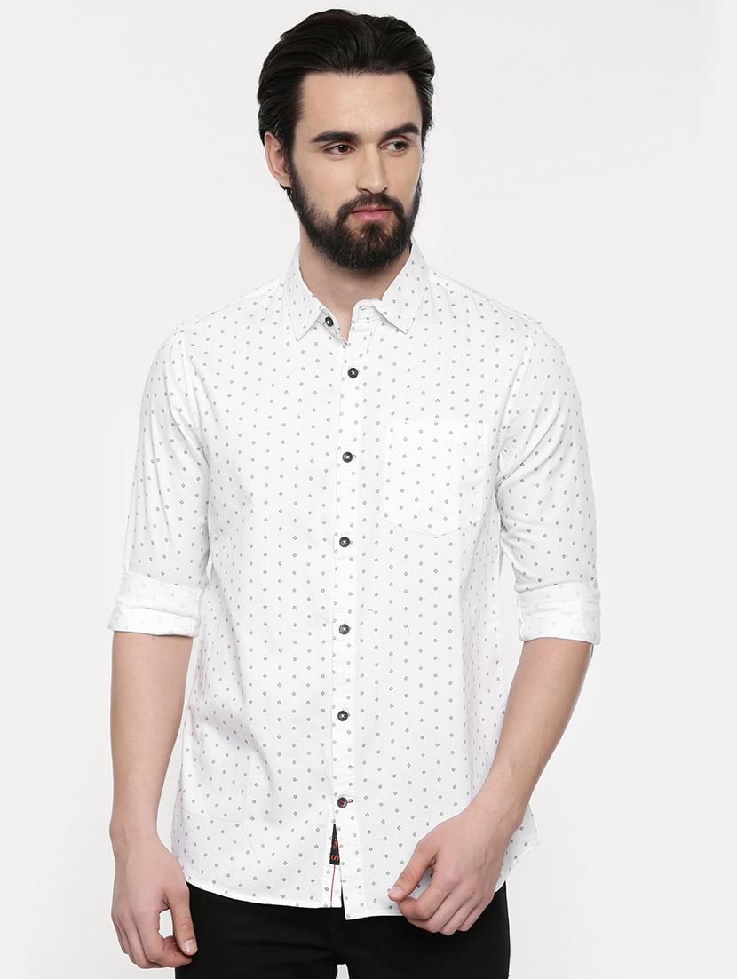 white printed casual shirt - 16523936 - Zoom Image - 1