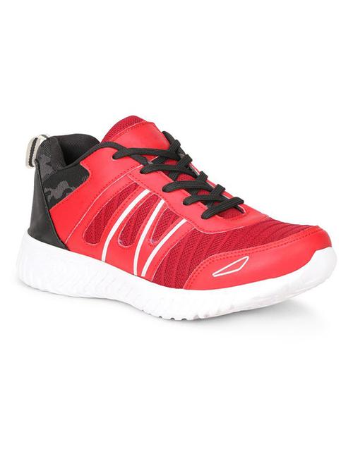 koxko red fabric lace up sport shoes - 16524385 - Standard Image - 1