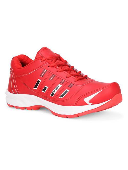 koxko red leatherette lace up sport shoes - 16524387 - Standard Image - 1