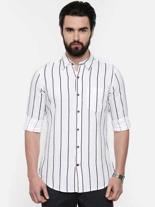 white striped casual shirt - 16525623 - Standard Image - 1