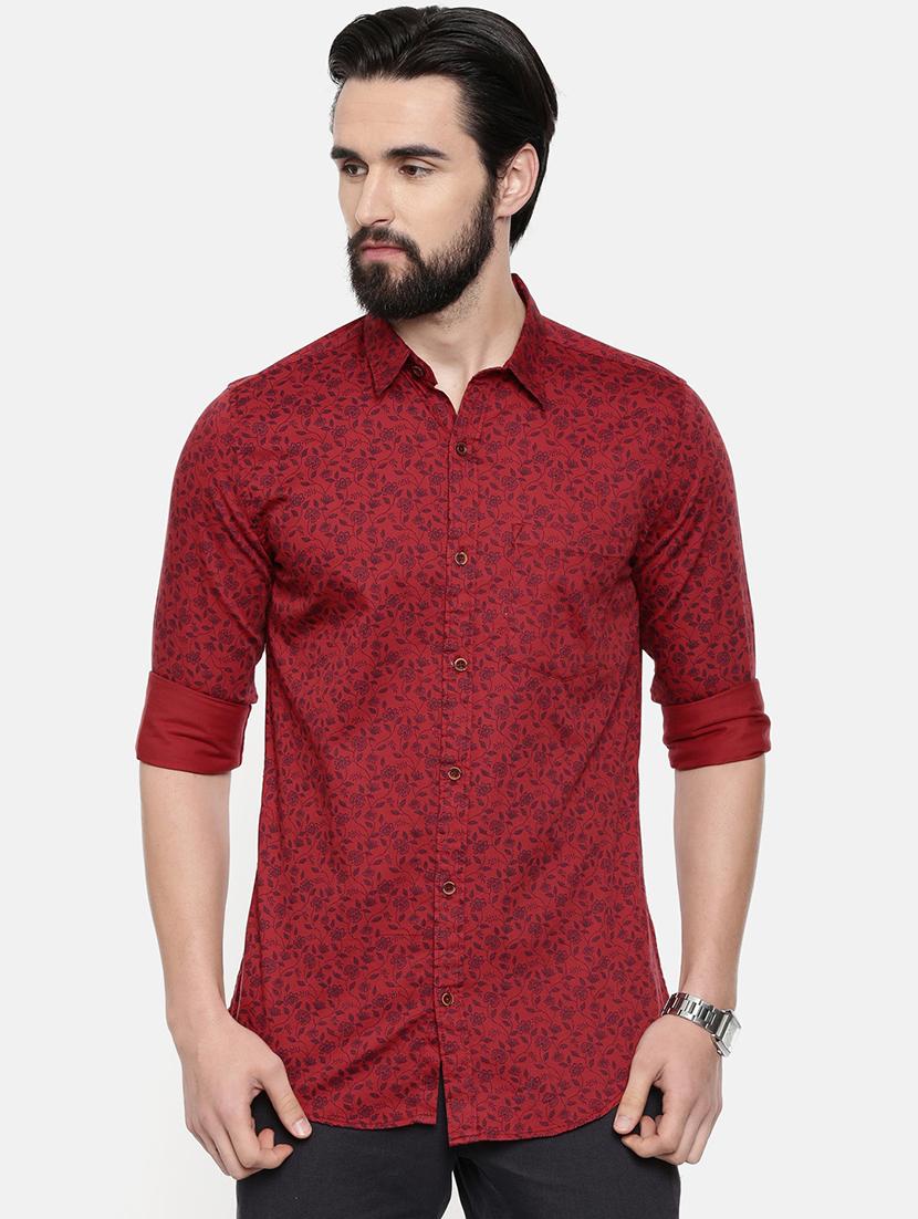 red floral print casual shirt - 16525643 - Zoom Image - 1