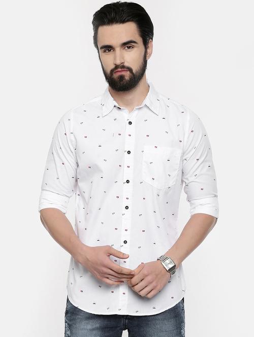 white printed casual shirt - 16525658 - Standard Image - 1