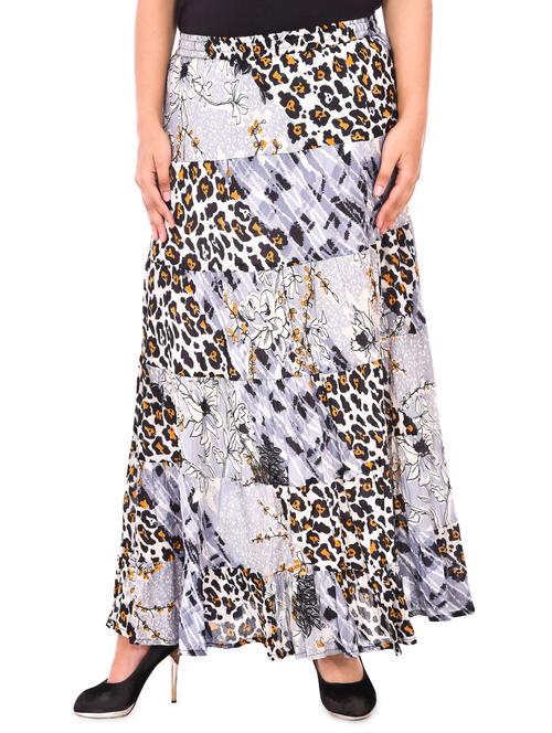 animal printed gathered a-line skirt - 16525777 - Standard Image - 1