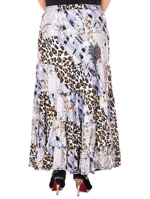 animal printed gathered a-line skirt - 16525777 - Standard Image - 3