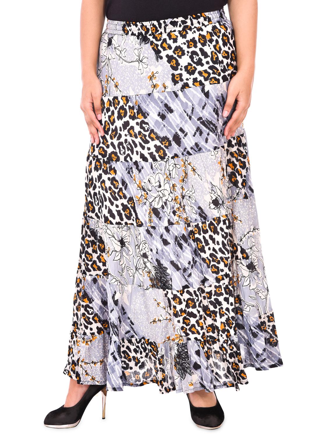 animal printed gathered a-line skirt - 16525777 - Zoom Image - 1