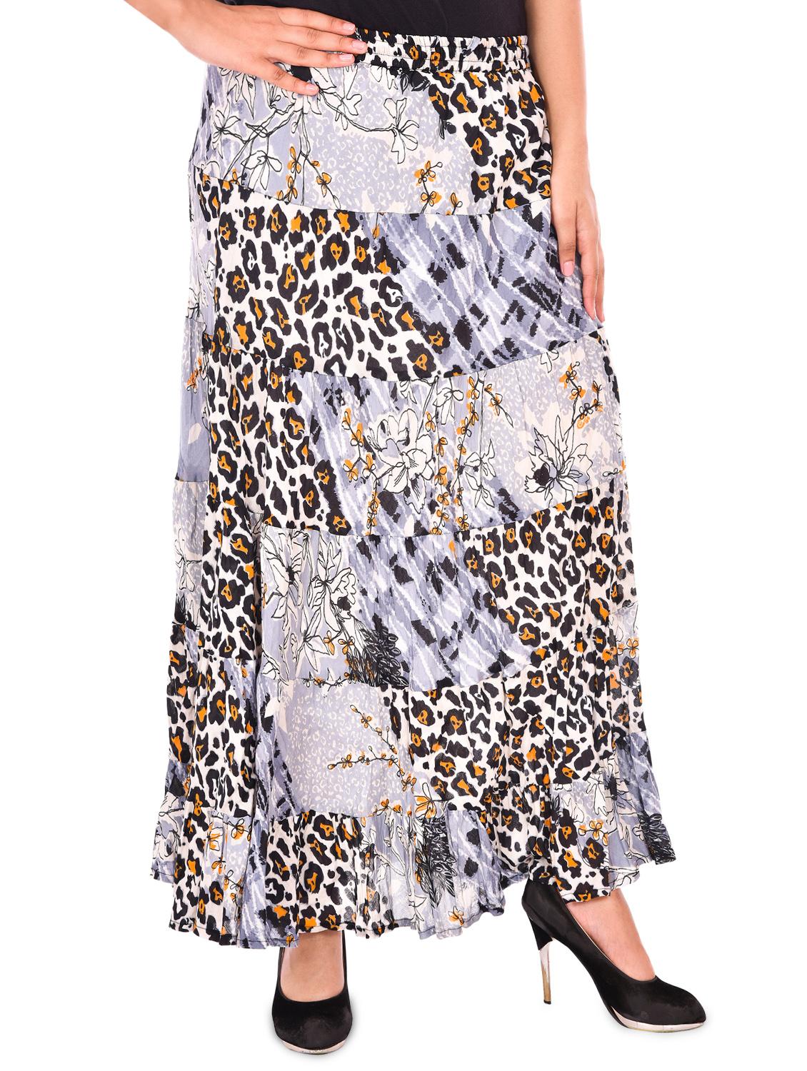 animal printed gathered a-line skirt - 16525777 - Zoom Image - 2