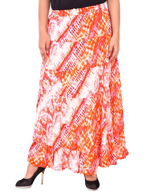 tie and dye print gathered a-line skirt - 16525778 - Standard Image - 1