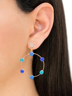 blue metal drop earring - 16525904 - Standard Image - 3