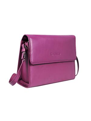 purple leather regular sling bag - 16526356 - Standard Image - 4