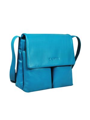 blue leather regular sling bag - 16526374 - Standard Image - 4