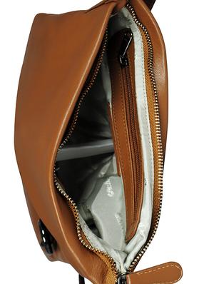 brown solid regular sling bag - 16526380 - Standard Image - 3