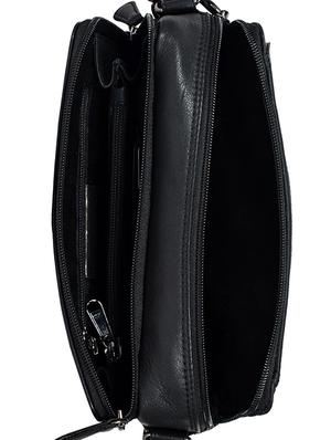 black leather regular sling bag - 16526399 - Standard Image - 3