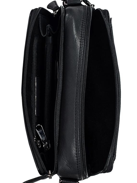 black leather regular sling bag - 16526399 - Zoom Image - 3
