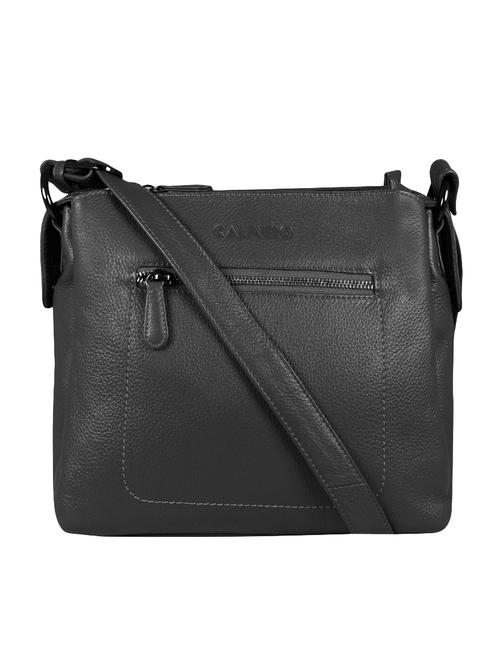 black leather regular sling bag - 16526429 - Standard Image - 1