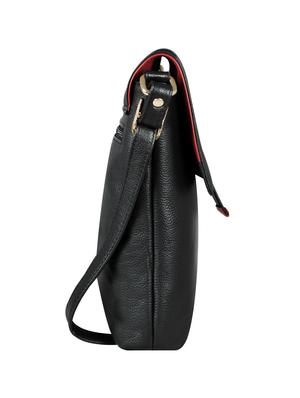 black leather regular sling bag - 16526436 - Standard Image - 4