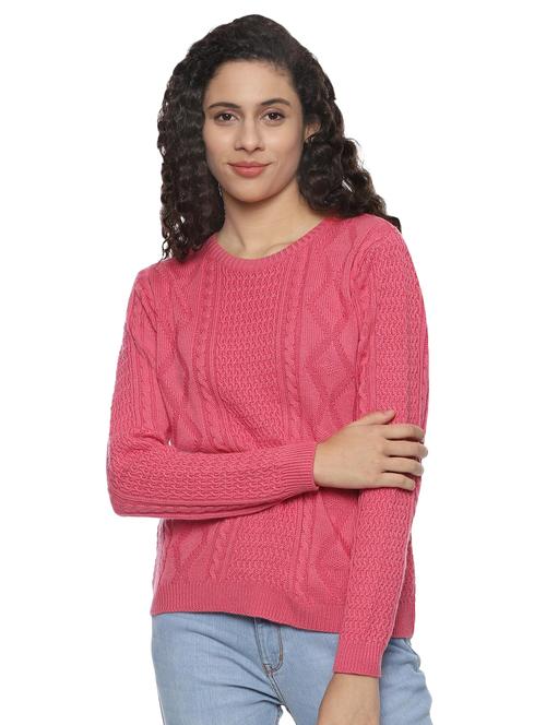 round neck woven pullover - 16526749 - Standard Image - 1