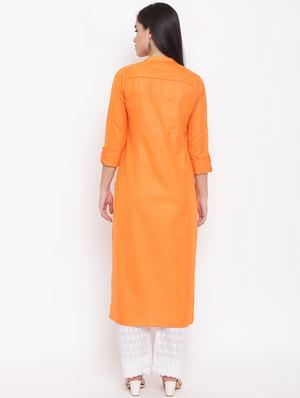 pintucks solid straight kurta - 16526879 - Standard Image - 3