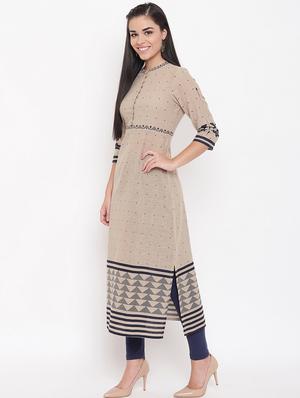 printed straight kurta - 16526941 - Standard Image - 2