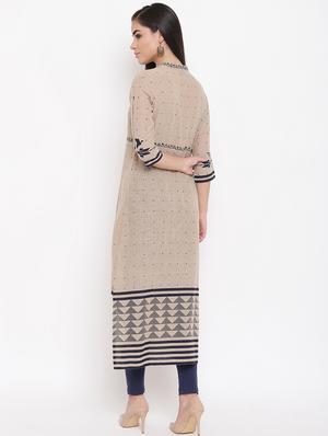 printed straight kurta - 16526941 - Standard Image - 3