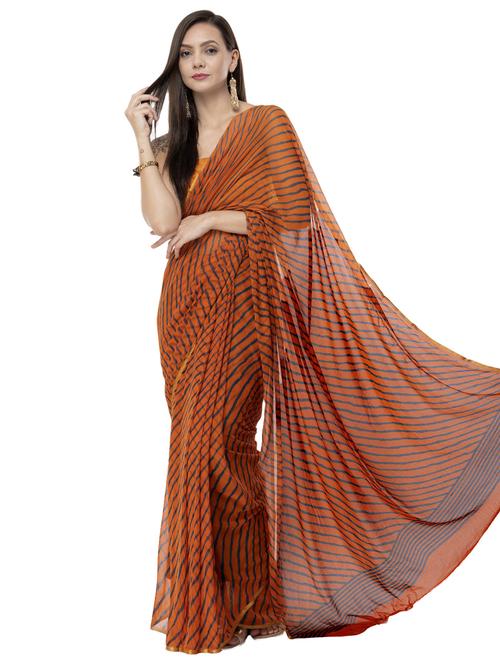 leheriya printed saree with blouse - 16527271 - Standard Image - 1