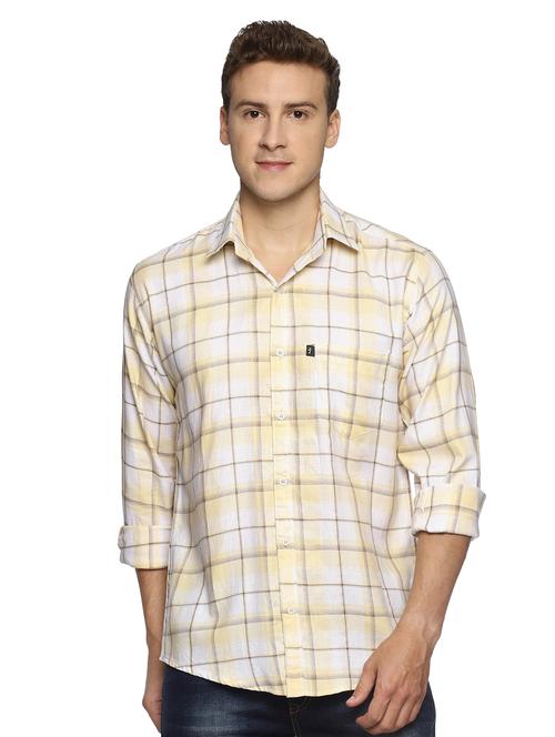 yellow checkered casual shirt - 16527494 - Standard Image - 1